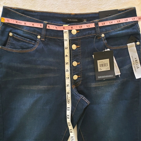 Tahari Amelia Button Fly Skinny Jeans-Sz 16/33 - Picture 12 of 13